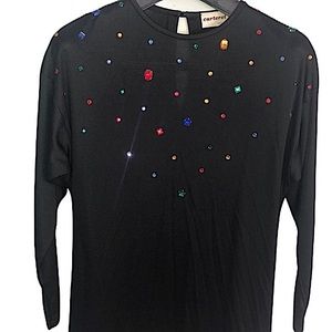 Vintage Jeweled Black Dress